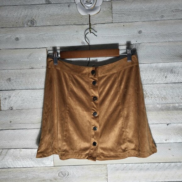 American Eagle Outfitters size 6 brown suede button down skirt. Western. - Picture 1 of 5